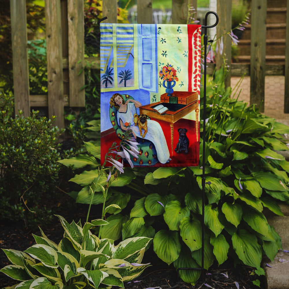 Lady with her Pug Garden Flag – Decorative Outdoor Yard Flag 7166GF