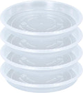 Plant Saucer 4 Pack of 16 inch, Clear Plastic Flower Plant Pot Saucer, Heavy Duty Plant Drip Trays Saucers for Indoor, Plant Water Tray for Planters