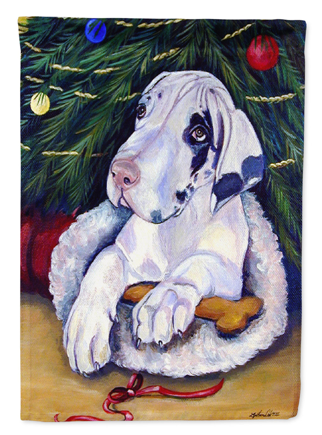 Christmas Tree with Great Dane Garden Flag – Decorative Outdoor Yard Flag