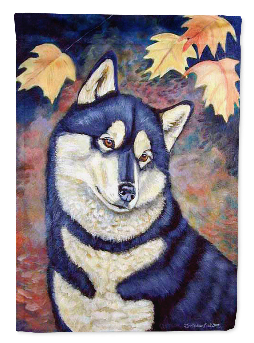 Fall Leaves Siberian Husky Garden Flag – Decorative Outdoor Yard Flag