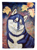 Fall Leaves Siberian Husky Garden Flag – Decorative Outdoor Yard Flag