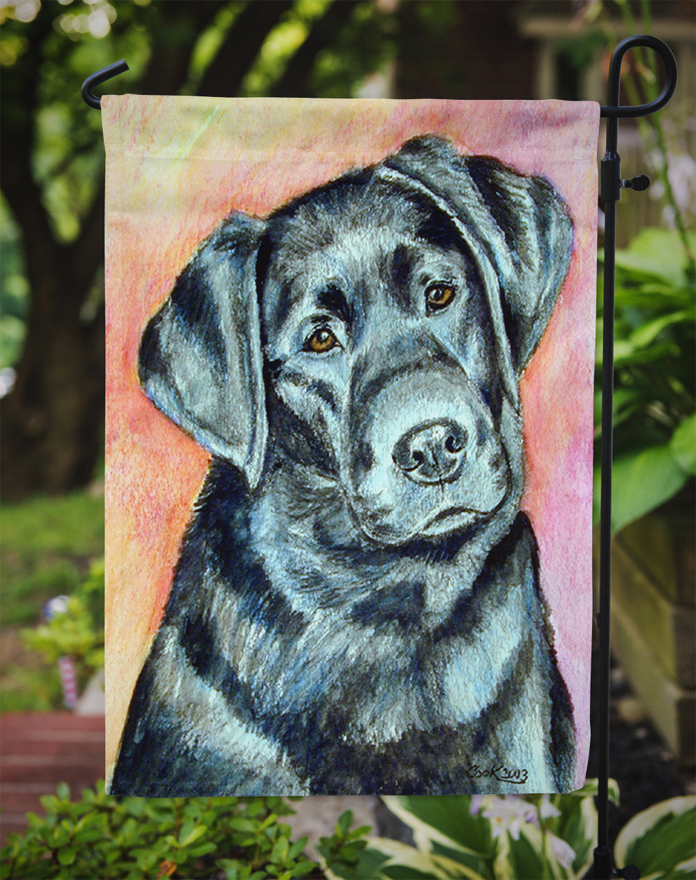 Black Labrador Garden Flag – Decorative Outdoor Yard Flag