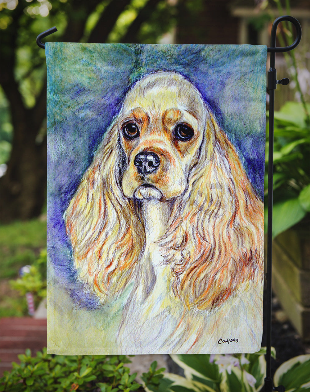 Blonde Tan Cocker Spaniel Garden Flag – Decorative Outdoor Yard Flag