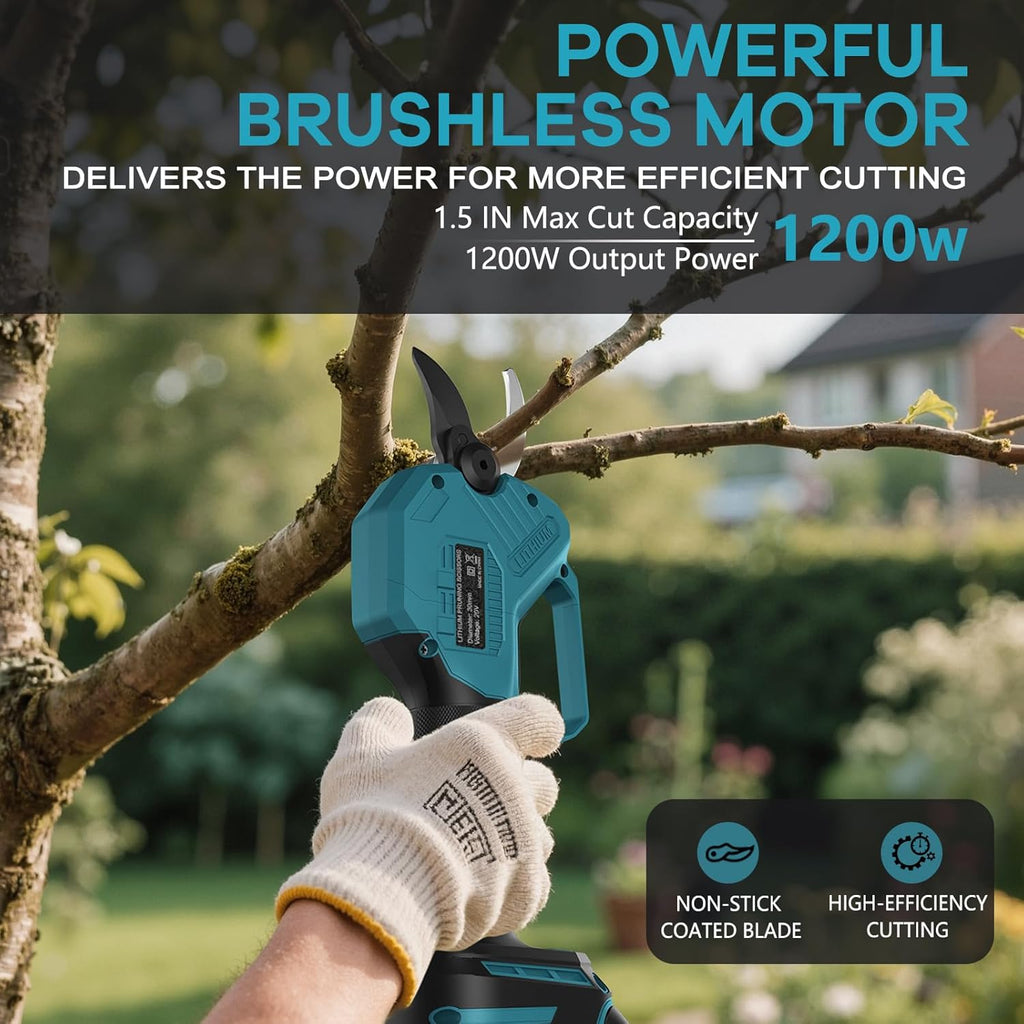 Electric Pruning Shears for Makita 18V Battery, Brushless Cordless Branch Cutter Pruner with 1.5 inch Cut Capacity for Tree trimming, Shrubs, Gardening (Tool Only)