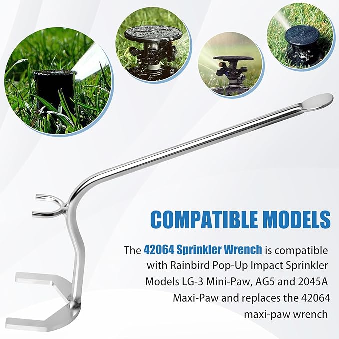 Sprinkler Tool for Rainbird Sprinkler System Kit 42064 Maxi-Paw Compatible with Rainbird Pop-up Lmpact Sprinkier Head Models LG-3 Mini-Paw, AG5 and 2045A Maxi-Psw