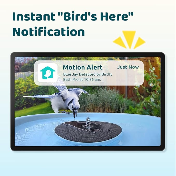 Birdfy Smart Bird Bath with Camera Solar Powered & Fountain, Dual-Lens Camera for Wildbird Watching, Auto Capture Bird Videos & Motion Detection - AI Lifetime Version