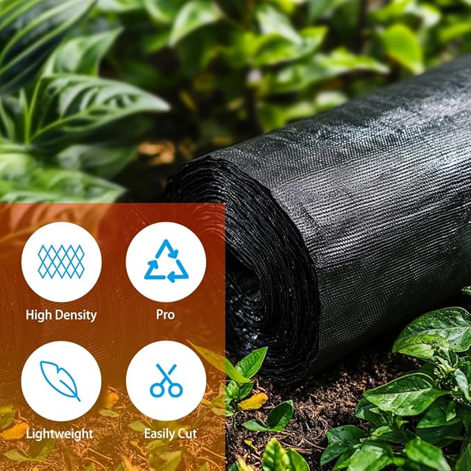 LIUJIAYI 2.4oz-3FTx300FT Weed Barrier Landscape Fabric - Durable Weed Block Gardening Ground Cover Mat, Woven Geotextile Fabric for Underlayment, Commercial Driveway Stabilization, Weed Control Cloth