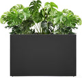 Galvanized Steel Planter Box - No Installation Required Metal Rectangular Block Long Box Planter Modern Outdoor Planters All-Weather Use with Drainage Holes for Patio/Porch, 36×24×12IN