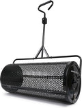 Compost Spreader 36 Inch Towable Peat Moss Spreader with Installation Support Accessories, Metal Mesh Roller Lawn Spreader for Top Soil, Manure, Mulch, Top Dressing - Garden spreaders for lawns
