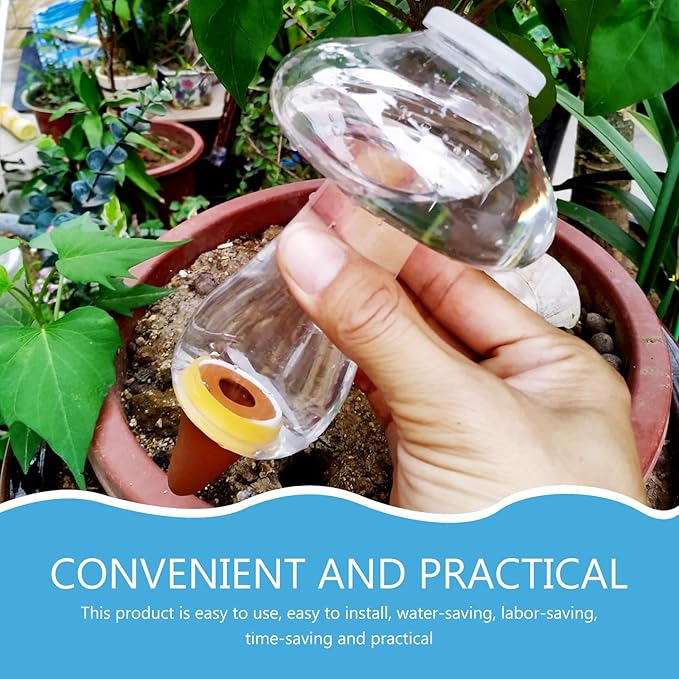 Yardwe 5PCS Plant Watering Globes, 300ML Self-Watering Bulb Mushroom Shape Watering Bulb Plant Waterer Stakes for Indoor Outdoor Plants