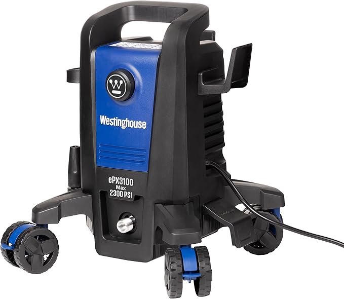 Westinghouse ePX3100 Electric Pressure Washer, 2300 Max PSI 1.76 Max GPM with Anti-Tipping Technology, Onboard Soap Tank, Pro-Style Steel Wand, 5-Nozzle Set, for Cars/Fences/Driveways/Home/Patios