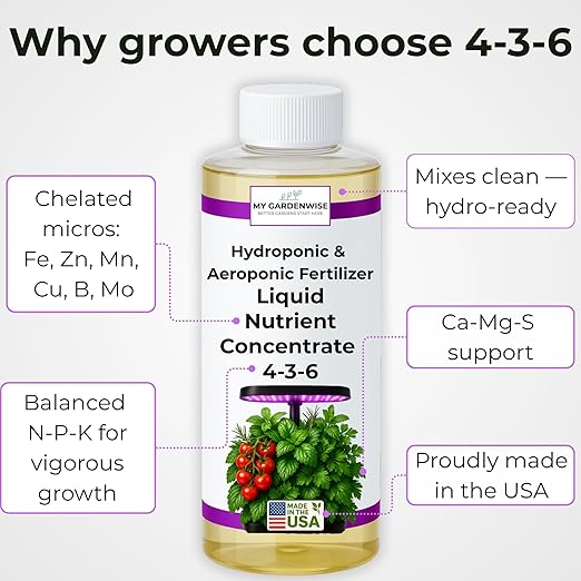 Liquid Plant Food – Hydroponics Nutrients for Indoor House Plants, Tomato, Strawberry, Lucky Bamboo, Lettuce, Vegetable Garden & Herbs – Aero Nutrients Liquid Fertilizer for All Growing Systems (16oz)