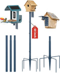 Bird Feeder Pole Stand – 60 Inch Height Feeding Station with 1-Inch Dia Heavy Duty for Hanging Feeders, Bird House Pole Mount Kit for Outdoor, Slip-Fit Connection，Blue