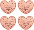 4-Pack 99.99% Pure Copper Bird Bath Purification Disk,Copper Disc with Stable Triple-Point Support,Fits All Outdoor Bird Baths(Heart-Shaped)