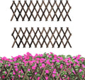2 PCS Expandable Garden Trellis, 12" x 75" Wooden Lattice Fence Wall Panel Stretchable Decorative Fences Lattice Trellis for Climbing Plants Outdoor Ivy Vine Rose Clematis Garden Patio Room Decor (2)