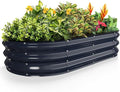 Kesfitt Raised Garden Bed Kit,Outdoor Galvanized Planter Raised Boxes with Safety Edging and Gloves,Large Metal Raised Garden Beds for Gardening Vegetables,Fruits,Flower(4x2x1FT)