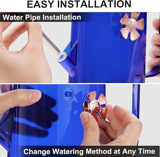 Watering Can Indoor for House Plants Small Watering cans with Long Spout Flower Model Sprinkler Head 1.2L (Blue, 1.2L)