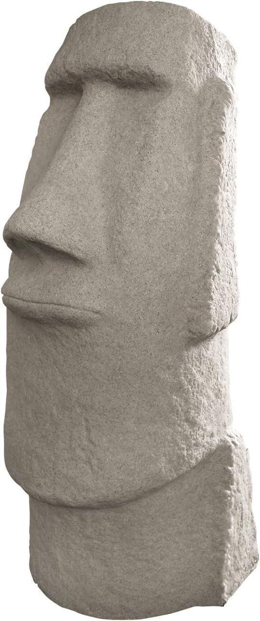 EMSCO Group Easter Island Head Statue – Natural Granite Appearance – Made of Resin – Lightweight – 28” Height