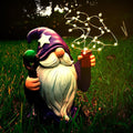 Resin Gnome Statue Outdoor Decor Waterproof Firework Solar LED Lights Gnomes Garden Sculpture Decorations for Outside Lawn Patio Yard Ornament Gifts (Gnome)