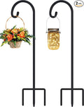 FEED GARDEN Adjustable 32 Inch Small Shepherd Hooks for Outdoor, Garden Hooks for Lanterns, Shepard Hooks for Hanging Plants, Bird Feeders, Solar Lights, Mason Jars, Weddings Decor,2 Pack