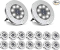 ZGWJ Solar Ground Lights,16 Pack Waterproof Solar Garden Lights, Upgraded Outdoor Garden Waterproof Bright in-Ground Lights, Landscape Lights for Pathway,Yard,Deck,Lawn,Patio,Walkway White