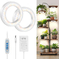 6" Ceiling Grow Lights for Indoor Plants, 168 LEDs Full Spectrum Grow Light, Halo Under Cabinet Plant Growing Lamp with 6/12/16H Auto Timer, 3 Spectrum Modes, 5 Brightness Levels (2-Head)