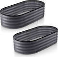 Galvanized Raised Garden Beds Outdoor // 4×2×1 ft (2-Pack) Planter Raised Beds for Gardening, Vegetables, Flowers // Large Metal Garden Box (Gray) // Patented Tool-Free Design