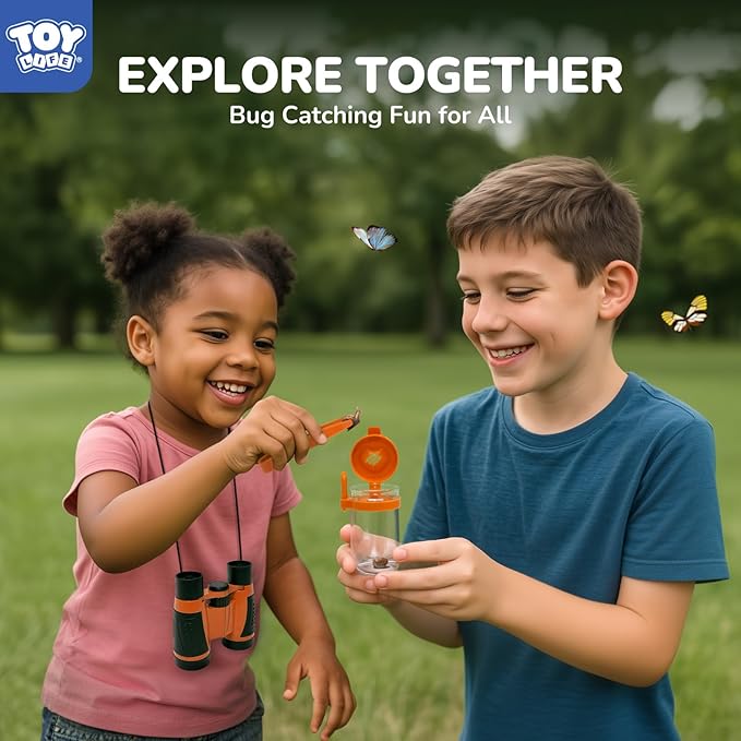 TOY Life Bug Catcher for Kids, Bug Catching Kit Kids Explorer Kit with Butterfly Net, Catching Tool, Tweezers, Magnifying Glass, Binoculars, Insect Catcher, Educational Outdoor Toys Kid Adventure Set