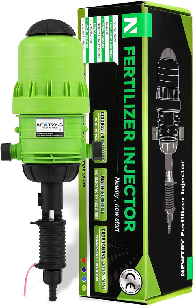 NEWTRY 0.4%-4% Fertilizer Injector for Drip Irrigation Adjustable Wate ...