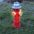 Fake Fire Hydrant Statues for Dogs to Pee On, 14.5" Solar Light Fire Hydrant with Glowing Paw Prints for Garden Statues Lawn Outdoor Decorations