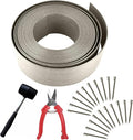 Landscape Edging Kit, Include 4 Inch High 40 Feet Length Terrace Board, 20 Durable Spikes, Edging Pruning Shear, Rubber Mallet Hammer, Gray