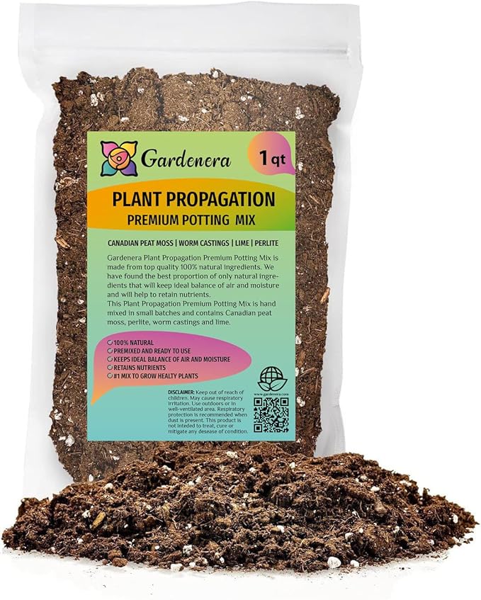 Plant Propagation Premium Potting Mix: 100% Natural Ingredients for Optimal Growth - 1 Quart