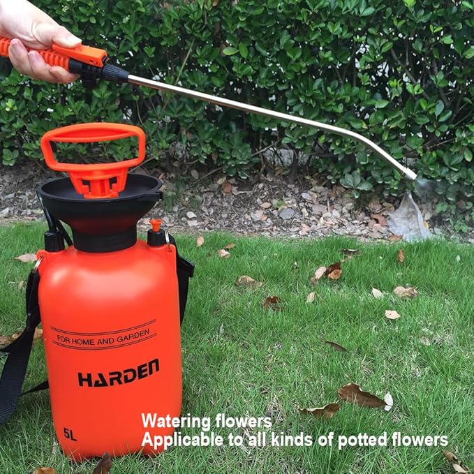 5L Heavy Duty Pressure Sprayer – Stainless Steel Rod & Brass Nozzle – Durable Garden Pump Sprayer for Lawn, Cleaning, Pesticides – Industrial Quality