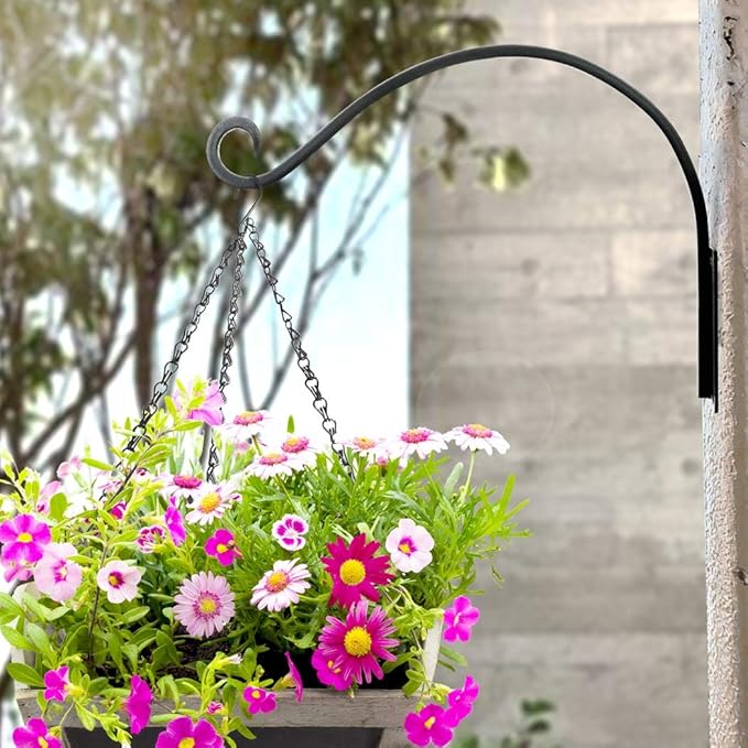 AJART Hanging Plant Hanger Outdoor: 16-Inch Bird Feeder Wall Hooks - Heavy-Duty Plant Bracket Hook for Hanging Flower Baskets