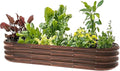 6x2x1ft Oval Galvanized Raised Garden Bed Outdoor 9-in-1 Large Metal Modular Planter Box Raised Beds for Gardening,Vegetables,Fruits,Flowers & Herbs (Brown)