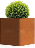 Corten Steel Planter Box 20" L x 20" W x 20" H,Large Metal Square Planter for Outdoor Plants,Metal Cube Flower Pot with Drainage Hole for Porch Hotel Patio Yard