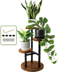 AUGOSTA 3 Tier Plant Stand, Tall Metal Wood Shelf Holder for Indoor, Outdoor Display Rack Flower Pot Stand for Corner Living Room Balcony Garden Patio