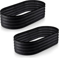 Galvanized Raised Garden Beds Outdoor // 4×2×1 ft (2-Pack) Planter Raised Beds for Gardening, Vegetables, Flowers // Large Metal Garden Box // Patented Tool-Free Design (Black)