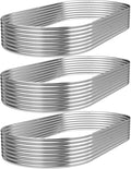 3 Pack 8x4FT Oval Galvanized Raised Garden Bed Outdoor,Metal Garden Bed for Vegetables,Above Ground Garden Box for Flower,Steel Raised Beds for Gardening