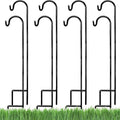 Ashman Shepherd's Hooks 35 Inch (8 Pack), Black, Made of Premium Metal for Hanging Solar Lights, Bird Feeders, Mason Jars, Christmas Lights, Lanterns, Garden Stakes and Wedding Décor.