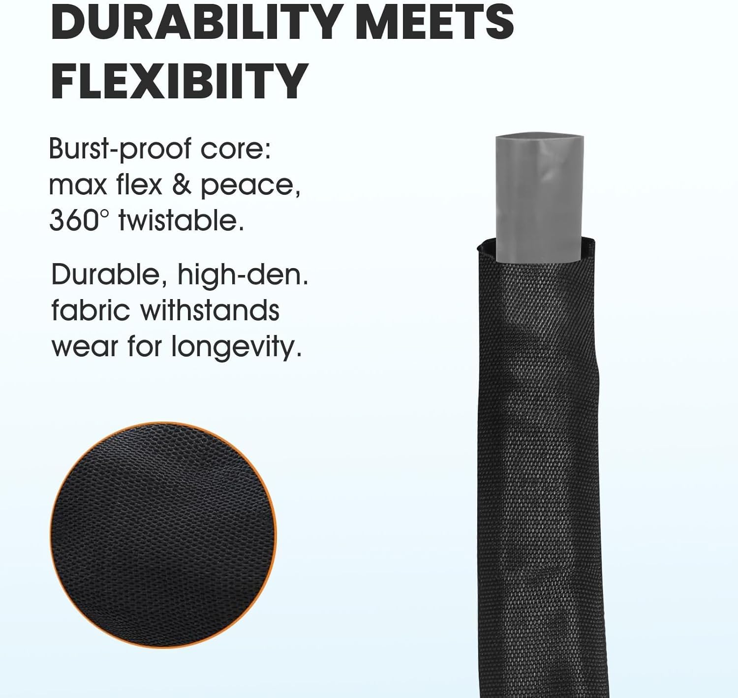 2025 Upgraded 100FT Non-Expanding Garden Hose, Lightweight, Flexible Ultra-Light Water Hose, Burst-Resistant, Lead-Free, Anti-Kink, High-Pressure