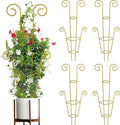 ZOUTOG Trellis for Climbing Plants Indoor 30 Inch, Houseplant Trellis for Potted Plants Metal 4Pcs for Vine Ivy Flower Support,Round Shape,Golden