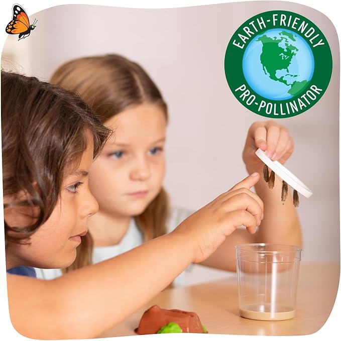 Insect Lore Butterfly Garden with 5 Live Baby Caterpillars - STEM Activity Journal, Habitat, Chrys-A-Lid Holder and Feeder Included | Raise and Release Painted Lady Butterflies