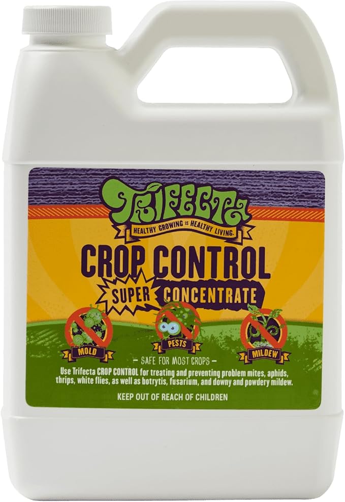 Trifecta Crop Control Super Concentrate All-in-One Natural Pesticide, Fungicide, Miticide, Insecticide, Help Defeat Spider Mites, Powdery Mildew, Botrytis, Mold and More on Plants 32 OZ