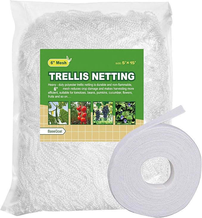 Weather Netting All-Weather Trellis Netting Mesh Plant Garden Vine Growing Flexible St ...