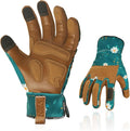 Vgo... 1Pair Gardening Gloves for Women, Goatskin leather Thorn Proof Working Gloves for Weeding, Digging, Raking, Pruning and Planting,Touchscreen (M,Dark Green,GA7471)