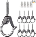 BeneLabel Wall Mount Ceiling Hooks with Safety Buckle - Plant Hanger Hooks - Outdoor Hanging Brackets for Hanging Plants, Lights, Wind Chimes & More - Rust Proof and Wind Proof