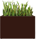 Metal Rectangular Planter, 35.5"x 10"x 28" Brown Planter Box for Outdoor, Easy Installation Galvanized Steel Planter with Drainage Holes, Outdoor Planter for Porch/Patio/Garden