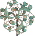 DREAMYSOUL Wind Spinner, Kinetic Wind Spinners Outdoor Metal, Garden Spinner for Yard Outside Patio Lawn Decor (Green & Cooper)