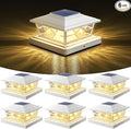 NIORSUN Solar Post Lights Outdoor 6 Pack, 2 Modes LED, Deck Fence Post Solar Lights for 3.5x3.5 4x4 5x5 5.5x5.5 Caps Patio Garden Decoration, White